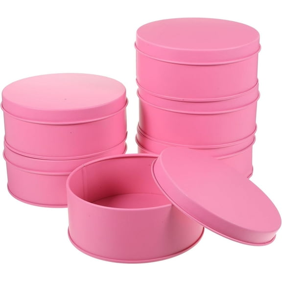 Alipis 6pcs Large Tinplate Cookie and Candy Storage Box Round Present Packaging Containers Metal Tins for Cookies Biscuits and Treats Stylish Decorative Snack Organizers
