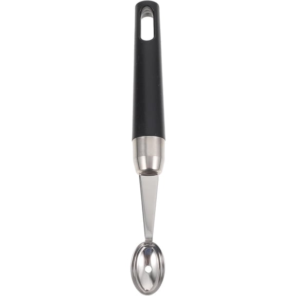 Alipis Stainless Steel Fruit Scoop Spoon for Melon Baller with Ergonomic Handle Kitchen Gadget for Home Use Clean Black Egg-shaped Design