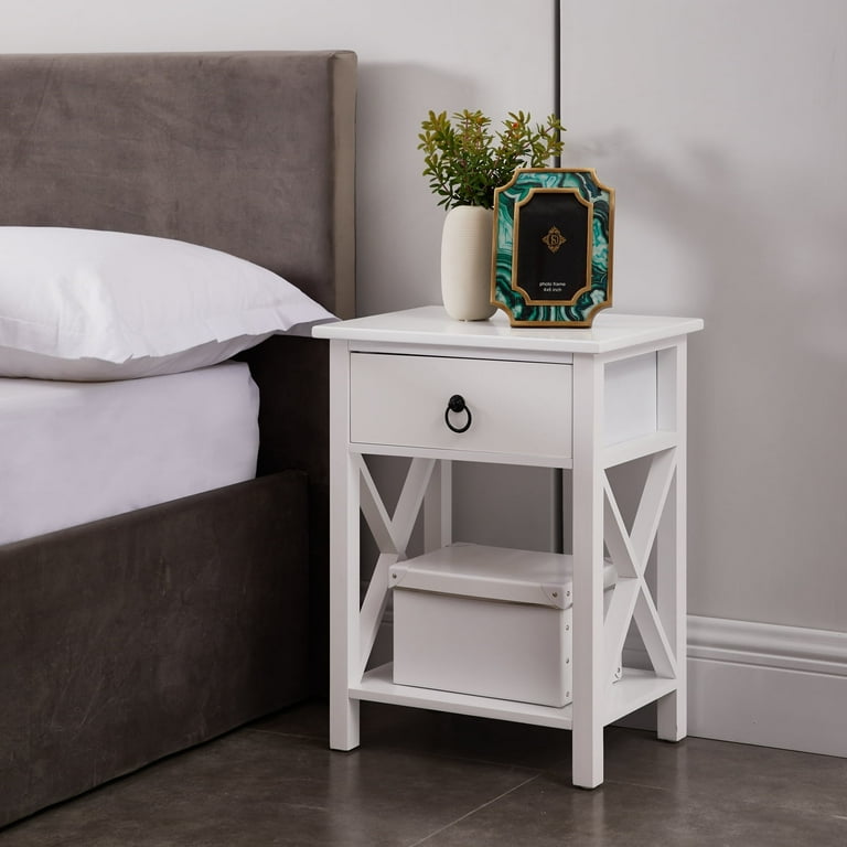 Narrow bedside sale table night stand