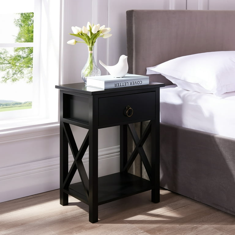 Alisa Night Stand Bedside Table Side Tables Bedroom Wooden Night Stands Bed  Side Table/Night Stand Small Nightstand with Drawer 