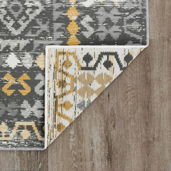 Alise Rugs Alfresco Nautical & Coastal Border Reversible Indoor/Outdoor Area Rug 7'11'' x 10'3'' - Cream/Gray