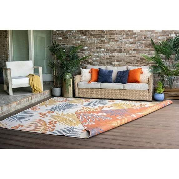 Alise Rugs Alfresco Nautical & Coastal Floral & Botanical Reversible Indoor/Outdoor Area Rug 5'3'' x 7'3'' - Multi-Color