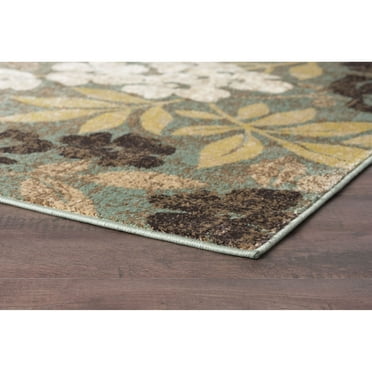 Alise Rugs Decora Shabby Chic Floral Indoor Area Rug Seafoam 5'3'' x 7'3'' 5' x 8' Living Room,Bedroom,Dining Room Rectangle