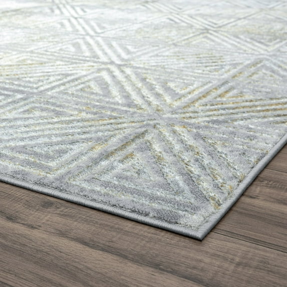 Alise Rugs Glory Modern & Contemporary Geometric Indoor Area Rug Beige/Cream 8'7'' x 12'2'' 9' x 12' Living Room,Bedroom,Dining Room Cream,Grey