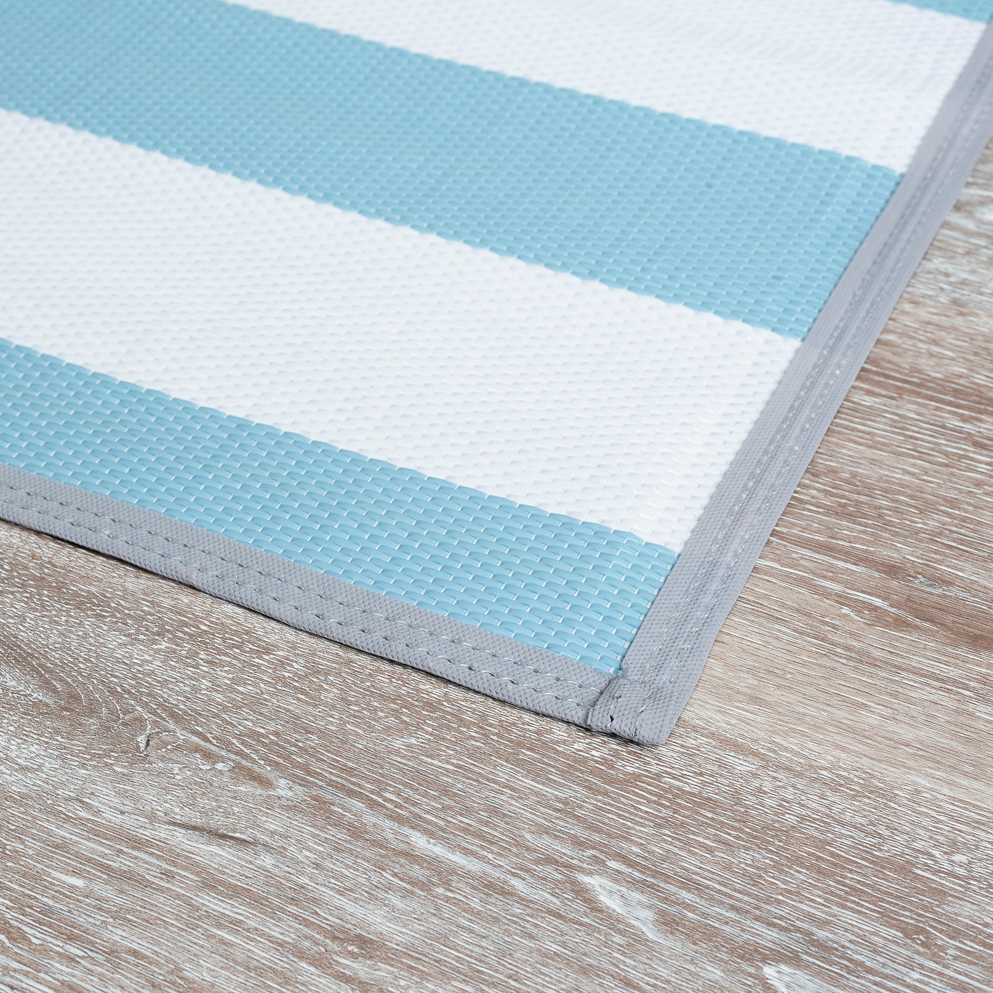 Alise Rugs Lalune Beach Stripe Indoor/Outdoor Area Rug Aqua/White - 5 ...