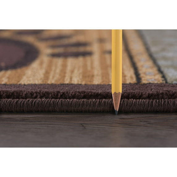 Alise Rugs Natural Lodge Novelty Graphic Indoor Area Rug 2'7'' x 9'10'' Runner 10' Runner Entryway, Living Room, Bedroom Rectangle