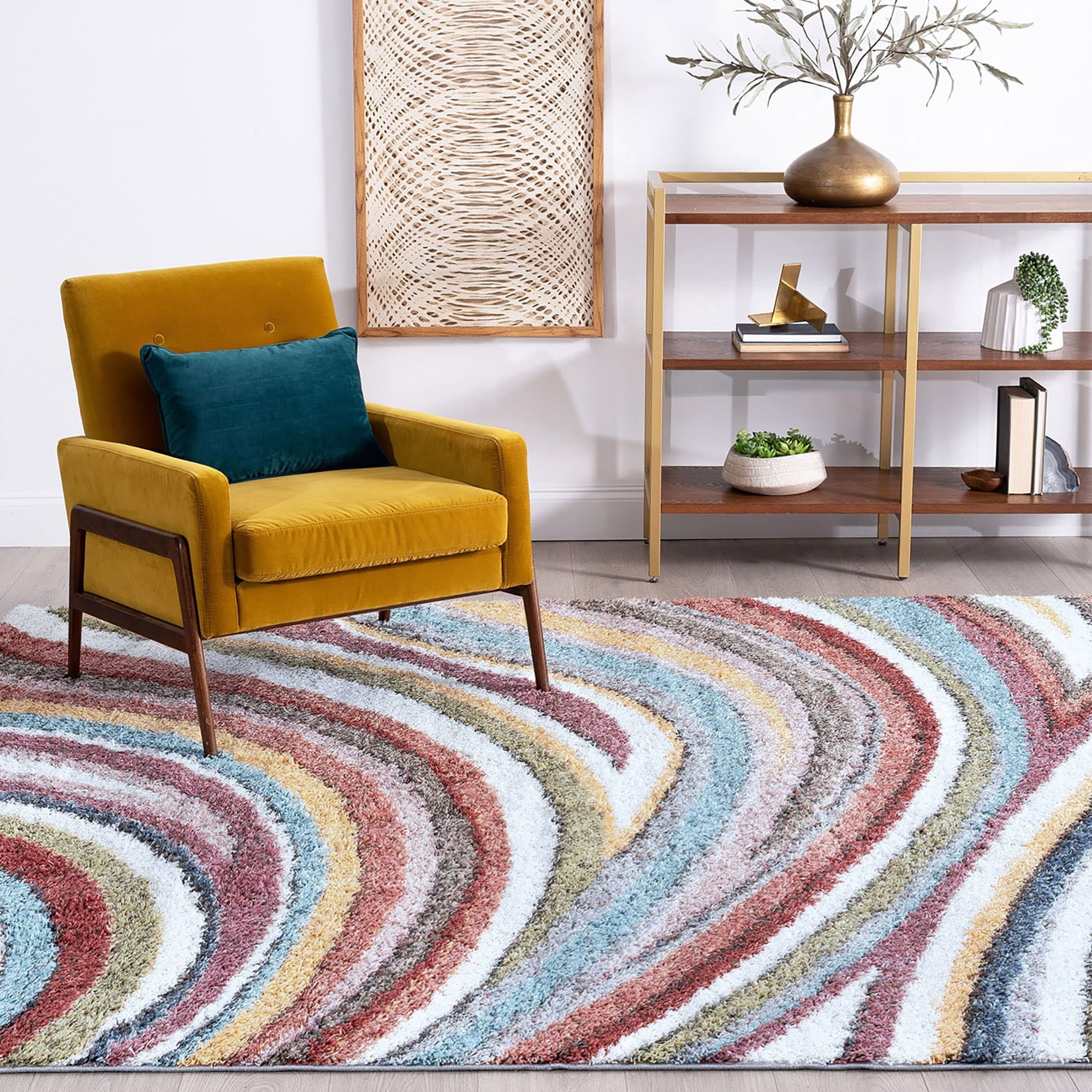 Alise Rugs Palmetto Shag Modern & Contemporary Stripe Indoor Area Rug 5 ...