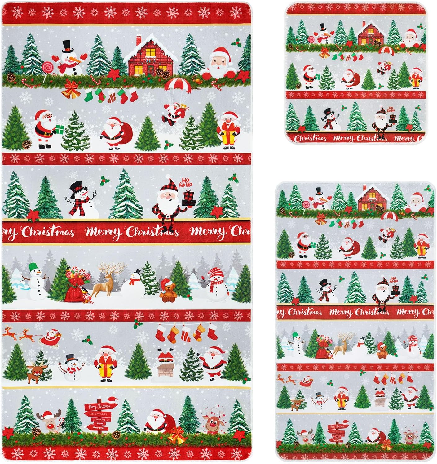 Alishomtll 3Pcs Bath Towels Christmas Bathroom Towels Sets Include Bath