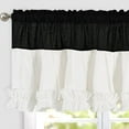 thumbnail image 1 of Alishomtll Black White Ruffle Valance Curtains Rod Pocket Window Drapes Light Filtering 52"W×18"L, 1 of 7