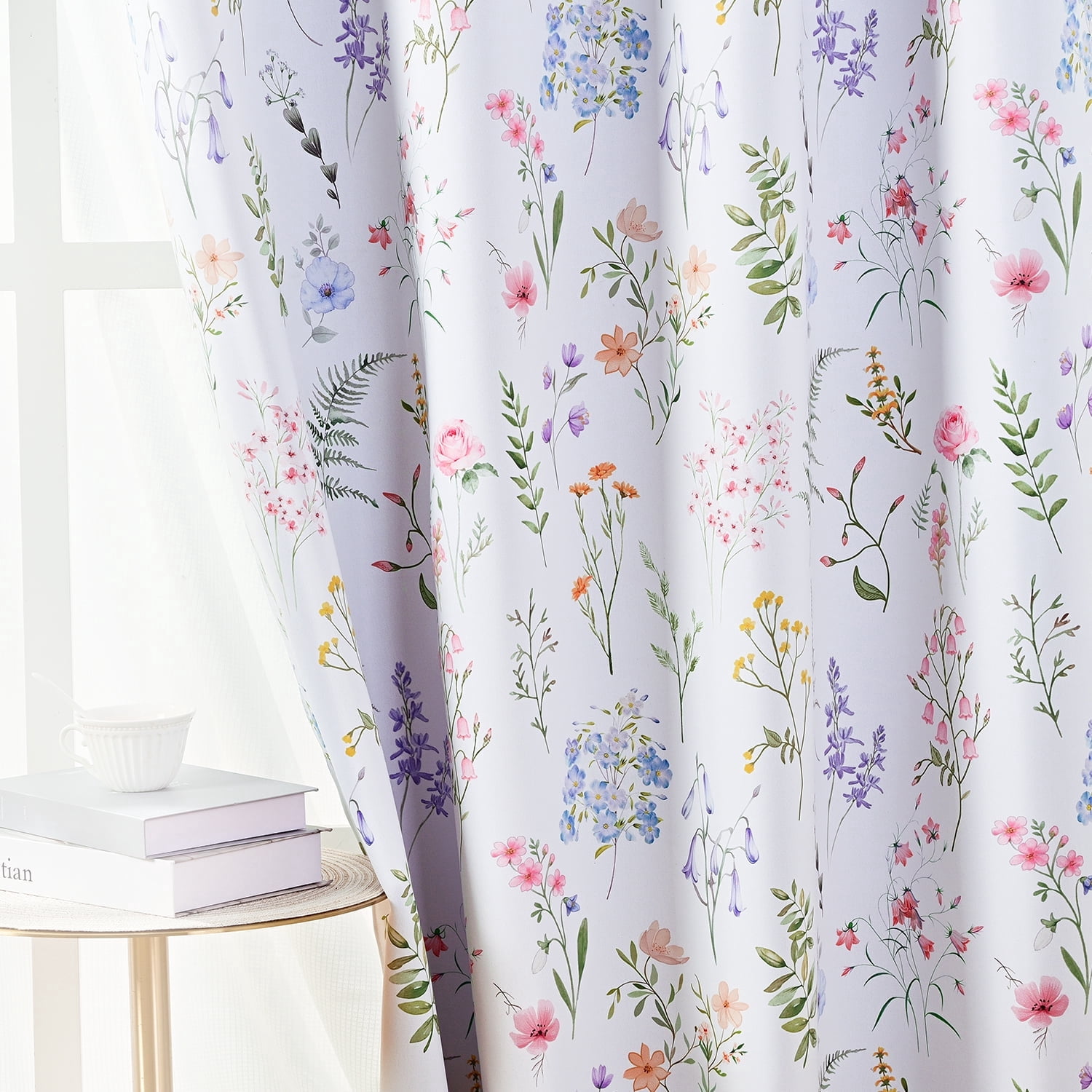 Alishomtll Blackout Curtains Floral Printed Thermal Insulated Window Drapes for Bedroom Living Room 63 Inches Long,52" Wide, 2 Panels
