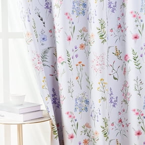 Alishomtll Blackout Curtains Floral Printed Thermal Insulated Window Drapes for Bedroom Living Room 84 Inches Long,52" Wide, 2 Panels