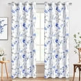 thumbnail image 1 of Alishomtll Blue Floral Blackout Curtains for Living Room Bedroom Energy Efficient Thermal Insulated Grommet Window Drapes, 52"x 84",Set of 2, 1 of 8