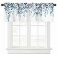thumbnail image 1 of Alishomtll Blue Valance Curtains for Living Room Bedroom Kitchen Windows Watercolor Floral Print ,52 x 18 inch,Rod Pocket, 1 of 9