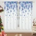 thumbnail image 1 of Alishomtll Blue White Snowflake Christmas Curtains Blackout Room Darkening Window Drapes Holiday Xmas Party Decor, 52" x 63"L, 2 Panels, 1 of 6