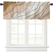 Alishomtll Curtain Valances for Kitchen Living Room Bedroom Brown Rod Pocket Valance ,54 x 18 inch