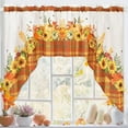 "Alishomtll Autumn Kitchen Curtains with Fall Pumpkin Pattern, High