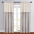 thumbnail image 1 of Alishomtll Farmhouse Curtains Natural Brown Stripe Cotton Linen Button Boho Rustic Rod Pocket Back Tab Window Drapes for Living Room ,52 x 84 Inch, 2 Panels, 1 of 8