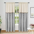 thumbnail image 1 of Alishomtll Farmhouse Curtains Natural Grey Stripe Cotton Linen Button Boho Rustic Rod Pocket Back Tab Window Drapes for Living Room ,52 x 84 Inch, 2 Panels, 1 of 10