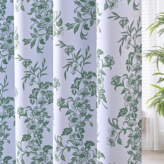 Alishomtll Floral Curtains Blackout Thermal Insulated Room Darkening Window Drapes for Living Room,Sage Green ,52"x84", 2 Panels
