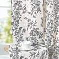 thumbnail image 1 of Alishomtll Floral Curtains for Living Room Farmhouse Country Linen Curtains Light Filtering Window Drapes,Black ,52"x84", 2 Panels, 1 of 11