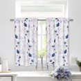 thumbnail image 1 of Alishomtll Kitchen Curtains Floral Print Tier Curtains Sets Light Filtering Small Window Drapes Rod Pocket ,26"Wx36"L,2 Panels,Gray Blue, 1 of 7