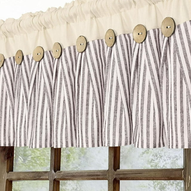 Alishomtll 18'' Long Cotton Linen Kitchen Valance Curtains with 8