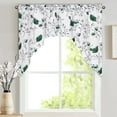 thumbnail image 1 of Alishomtll Kitchen Curtains Valances Swags for Windows Green Floral Printed Window Drapes, 61" W x 36", 1 of 6