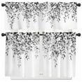 thumbnail image 1 of Alishomtll Kitchen Curtains and Valances Sets Grey Floral Print Kitchen Curtains 3 Piece Set 36 Inches Long,Rod Pocket, 1 of 9
