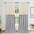 thumbnail image 1 of Alishomtll Linen Button Curtain Farmhouse Curtain Rod Pocket Curtains set of 2, 1 of 9