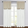thumbnail image 1 of Alishomtll Linen Curtains Farmhouse Boho Button Light Filtering Window Drapes For Living Room Bedroom,Rod Pocket,84"L x 52"W, 2 Panel,White Linen, 1 of 9