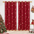 thumbnail image 1 of Alishomtll Red Christmas Curtains for Living Room Blackout Golden Snowflake Foil Pattern Room Darkening Window Drapes Holiday Xmas Decor, 52" x 84"L, Set of 2 Panels, 1 of 6