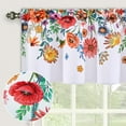 thumbnail image 1 of Alishomtll Valance Curtains Blossom Floral Print Window Curtain Valance Rod Pocket, 52W" x 18L",White, 1 of 7