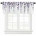 thumbnail image 1 of Alishomtll Valance Curtains for Living Room Bedroom Kitchen Windows Grey Purple Watercolor Leaves Print ,52 x 18 inch,Rod Pocket, 1 of 10
