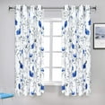 thumbnail image 1 of Alishomtll Modern Blue Flowers Grommet Light Filtering Curtains, 52" X 63" (2 Panels), 1 of 7
