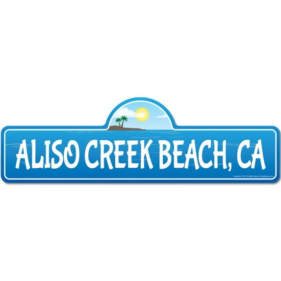 Aliso Creek CA California Beach Street Sign | Indoor/Outdoor | Surfer Ocean Lover Décor For Beach House Garages Living Rooms Bedroom | Signmission Personalized Gift