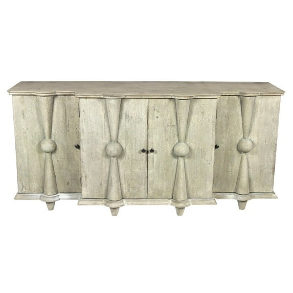 Aliso Talia 4-Door Sideboard in Reclaimed Pine Wood in White Wash