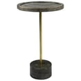 thumbnail image 1 of Aliso Tipton Solid Wood End Table with Steel and Marble Base in Brown - 20", 1 of 4