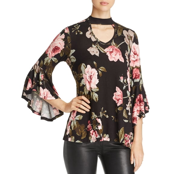 Alison Andrews Women's Medium Bell Sleeve Floral Blouse M