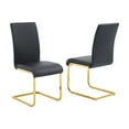 thumbnail image 1 of Alison Faux Leather Chrome Dining Side Chair in Black/Gold (Set of 2), 1 of 2