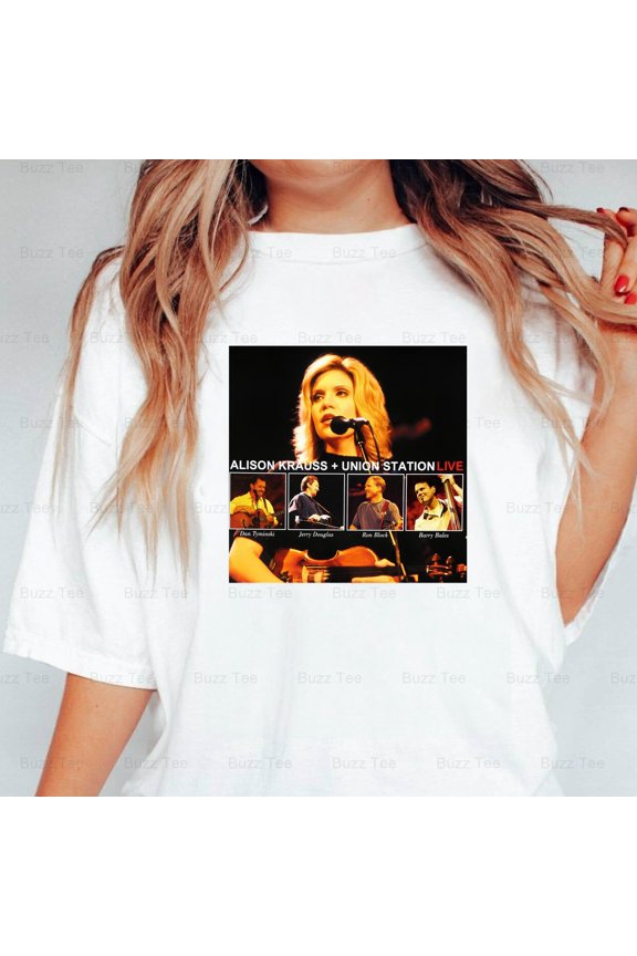 Alison Krauss & Union Station Live Album Cover Bluegrass Music New Unisex T-Shirt, up to 5XL
