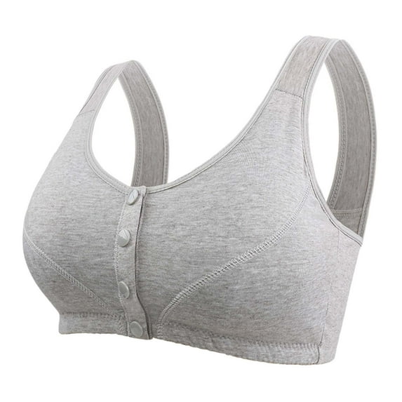 Alitao Bras for Women Wireless Bras Bra For Senior Front Closure Breathable Bra For Seniors Wirefree Bras For Older Women Seamless Bras Plus Size Bra Z1 Grey 42