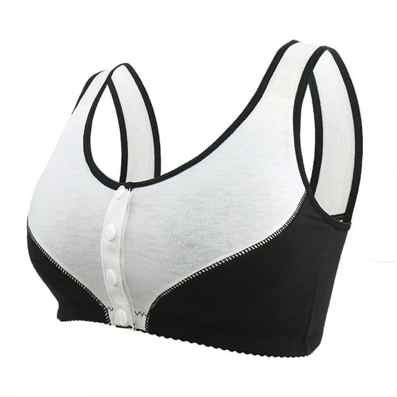 Alitao Bras for Women Wireless Bras Bra For Senior Front Closure Breathable Bra For Seniors Wirefree Bras For Older Women Seamless Bras Plus Size Bra Z1 White 44