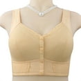 thumbnail image 1 of Alitao Bras for Women Wireless Bras Moona Bra For Senior Front Closure Breathable Bra For Seniors Wirefree Bras For Older Women Plus Size Bra Seamless Bras Beige 50, 1 of 9