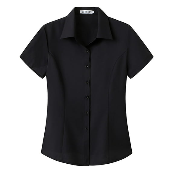 Alitao Button Down Shirts Short Sleeve Shirts Shirt Short Sleeve Elastic Slim Breathable Comfortable Shirt Summer Tops Plus Size Tops Black 3XL