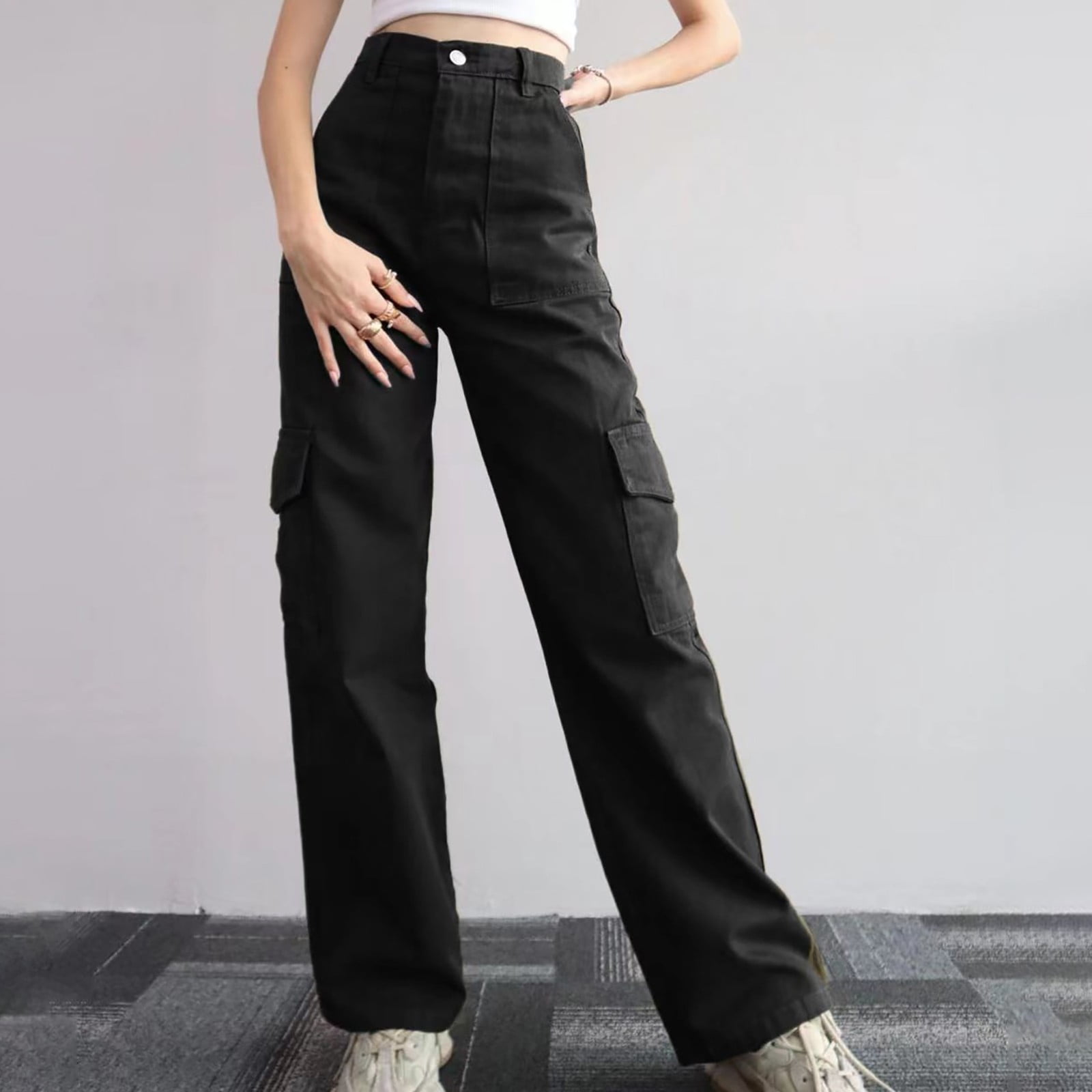 Huesdet Cargo Pants Women, Parachute Pants for Women Baggy