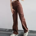 thumbnail image 1 of Alitao Cargo Pants Women Tactical Pants New Summer Casual Mid Waist Stereoscopic Pocket Trousers With Waist Closed Cargo Pants Wide Leg Pants Woman Baggy Pants Red 3XL, 1 of 4