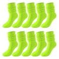thumbnail image 1 of Alitao Crew Socks Slouch Socks 5 Pairs Soild Color Socks Women Thigh High Boot Socks Soft Scrunch Socks Fluffy Socks Cotton Socks Mint Green One Size, 1 of 4