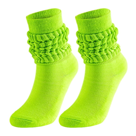 Alitao Crew Socks Slouch Socks Medium High Tube Bubble Socks Fashionable And Versatile Socks Men And Women Socks Of The Same Style Fluffy Socks Cotton Socks Mint Green One Size