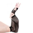 thumbnail image 1 of Alitao Fingerless Gloves Arm Sleeves New Women's Fashion Long Length Fishnet Fingerless Gloves Party Gloves Cycling Gloves Black One Size, 1 of 2