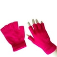 thumbnail image 1 of Alitao Fingerless Gloves Knit Gloves Men's And Women's Winter Warm Solid Color Knitted Half-finger Gloves Cycling Gloves Hot Pink One Size, 1 of 3